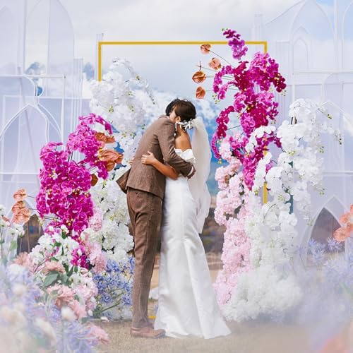 6.6FTx4FT Gold Wedding Arch Backdrop Stand Square Metal, alternate view 2