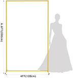 6.6FTx4FT Gold Wedding Arch Backdrop Stand Square Metal, alternate view 3
