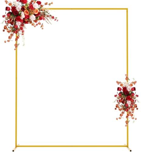 6.6FTx5.2FT Gold Wedding Arch Backdrop Stand Square Metal