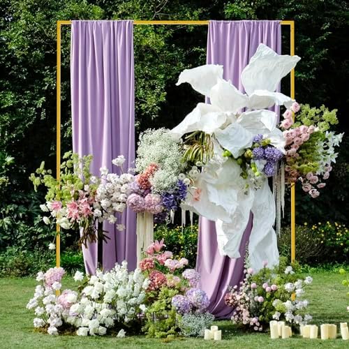 6.6FTx5.2FT Gold Wedding Arch Backdrop Stand Square Metal, alternate view 2