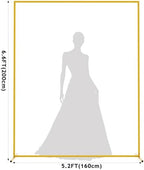 6.6FTx5.2FT Gold Wedding Arch Backdrop Stand Square Metal, alternate view 3