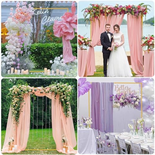 6.6FTx5.2FT Gold Wedding Arch Backdrop Stand Square Metal, alternate view 6