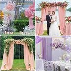 6.6FTx5.2FT Gold Wedding Arch Backdrop Stand Square Metal, alternate view 6