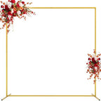 6.6FTx6.6FT Gold Wedding Arch Backdrop Stand Square Metal