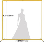 6.6FTx6.6FT Gold Wedding Arch Backdrop Stand Square Metal, alternate view 3