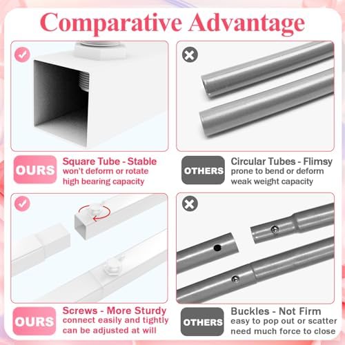 6.6FTx6.6FT White Wedding Arch Backdrop Stand Square Metal, alternate view 4