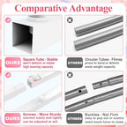 6.6FTx6.6FT White Wedding Arch Backdrop Stand Square Metal, alternate view 4
