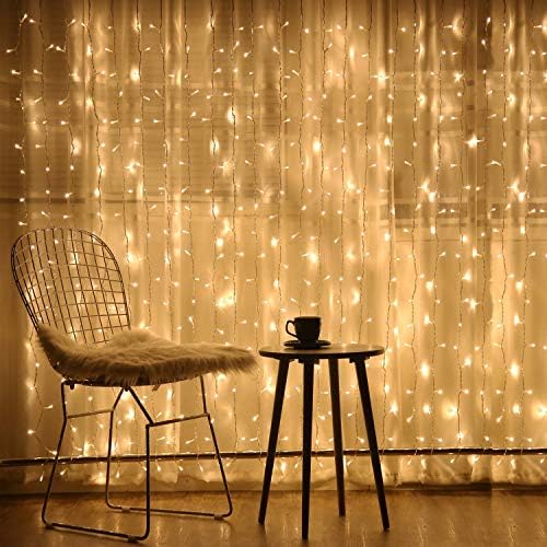 6.6x6.6 Ft Curtain Lights, Warm White Christmad Fairy Wall Decoration in 6.6x6.6 Ft, alternate view 2