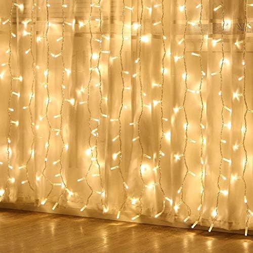 6.6x6.6 Ft Curtain Lights, Warm White Christmad Fairy Wall Decoration in 6.6x6.6 Ft, alternate view 4