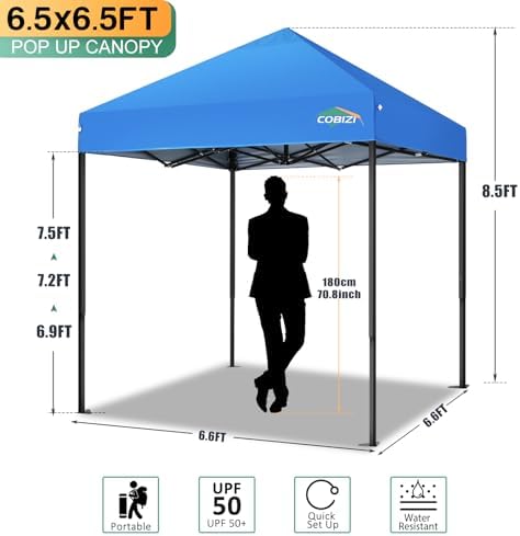 6.6x6.6 Heavy Duty Pop Up Canopy Tent, Commercial Easy Up Canopy, alternate view 2