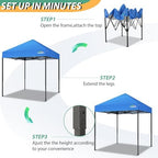 6.6x6.6 Heavy Duty Pop Up Canopy Tent, Commercial Easy Up Canopy, alternate view 6