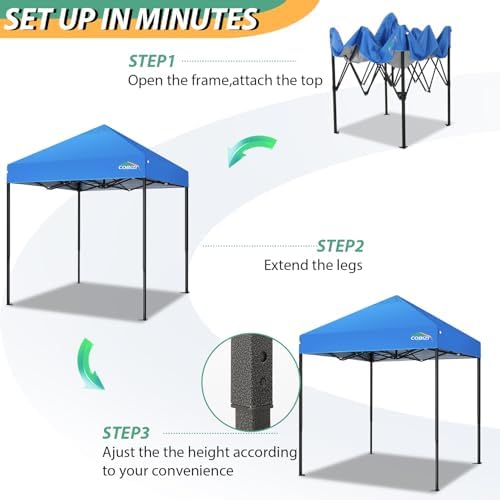 6.6x6.6 Heavy Duty Pop Up Canopy Tent, Commercial Easy Up Canopy, alternate view 6