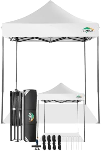 6.6x6.6 Pop Up Canopy Tent, Heavy Duty Canopy(White No Sidewalls)