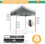 6.6x6.6 Pop Up Canopy Tent No Sidewalls, Heavy Duty Canopy, Gray in Gray, alternate view 2