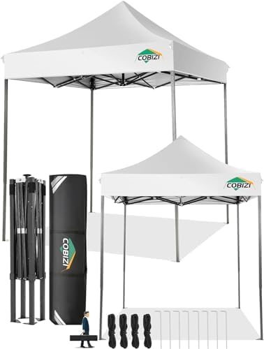 6.6x6.6 Pop Up Canopy Tent No Sidewalls, Heavy Duty Canopy, White in White