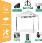 6.6x6.6 Pop Up Canopy Tent No Sidewalls, Heavy Duty Canopy, White in White, alternate view 3