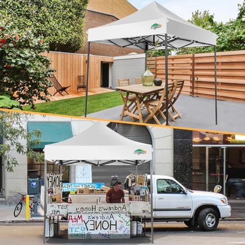6.6x6.6 Pop Up Canopy Tent No Sidewalls, Heavy Duty Canopy, White in White, alternate view 6