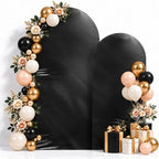 6 & 7.2 Black Shimmer Arch Backdrop Cover Shiny Birthday Party Arch Covers