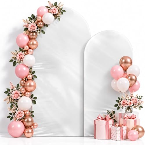 6 & 7.2 Silver Shimmer Arch Backdrop Cover Shiny Birthday Party Arch Covers