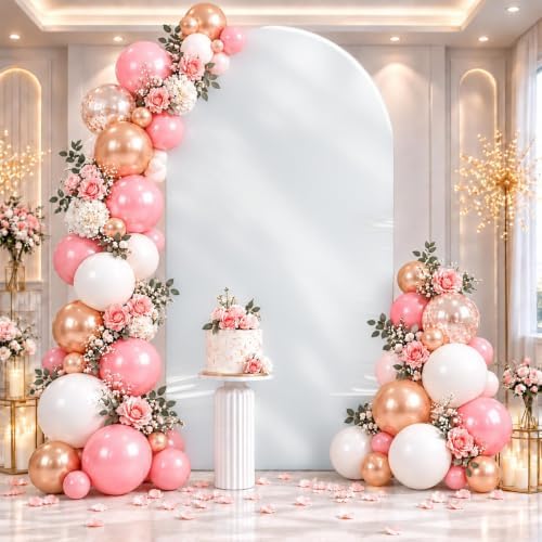 6 & 7.2 Silver Shimmer Arch Backdrop Cover Shiny Birthday Party Arch Covers, alternate view 7