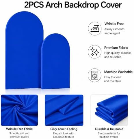 6,7.2FT Arch Backdrop Stand and Cover Set (Royal Blue) in 6,7.2FT in Royal Blue, alternate view 4
