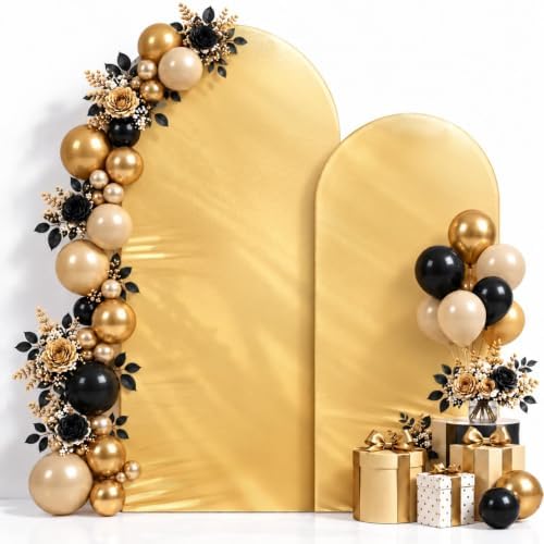 6 & 7.2ft Gold Shimmer Arch Backdrop Cover Shiny Birthday Party Arch Covers