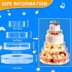 6 8 10 12 Inch Acrylic Cake Stand 4-Pack Clear Low-Profile Display Case in Clear, alternate view 3