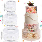 6 8 10 Inch 3-Pack Clear Round Acrylic Cake Stand for Party in Clear, alternate view 3
