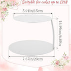 6''+8'' White Floating Cake Stand 2 Tier Metal Wedding Cake Stand in 6''+8'' in White, alternate view 3