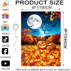 6×8ft Halloween Backdrops for Wall, Fall Birthday Backdrop for Photography in 6×8 Ft in Halloween, alternate view 2