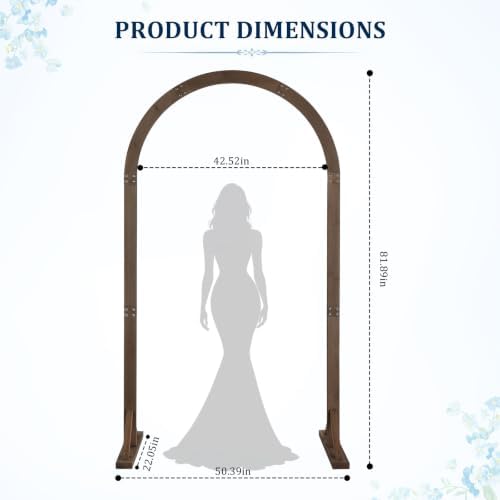 6.8FT Wooden Wedding Arch, Oval-Shaped Wooden Arch Backdrop Stand, for Ceremony, Wedding, Party, Garden Beach, alternate view