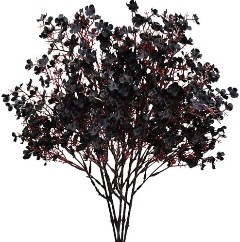 6 Bundles Artificial Black Baby’s Breath Flowers in Black