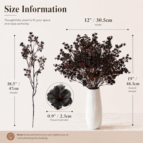6 Bundles Artificial Black Baby’s Breath Flowers in Black, alternate view 3