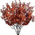 6 Bundles Artificial Burnt Orange Baby’s Breath Flowers in Burnt Orange