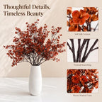 6 Bundles Artificial Burnt Orange Baby’s Breath Flowers in Burnt Orange, alternate view 4