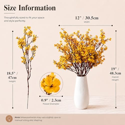 6 Bundles Artificial Dark Yellow Baby’s Breath Flowers in Dark Yellow, alternate view 3