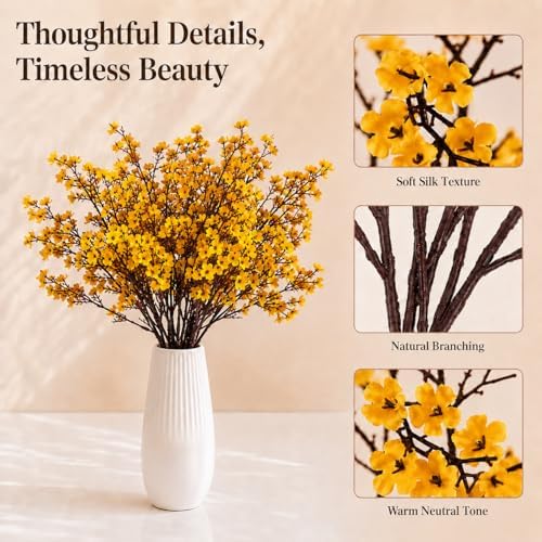 6 Bundles Artificial Dark Yellow Baby’s Breath Flowers in Dark Yellow, alternate view 4