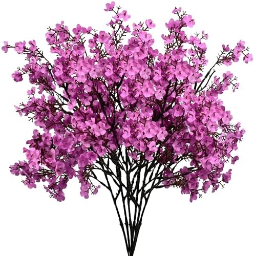 6 Bundles Artificial Lavender Baby’s Breath Flowers in Lavender