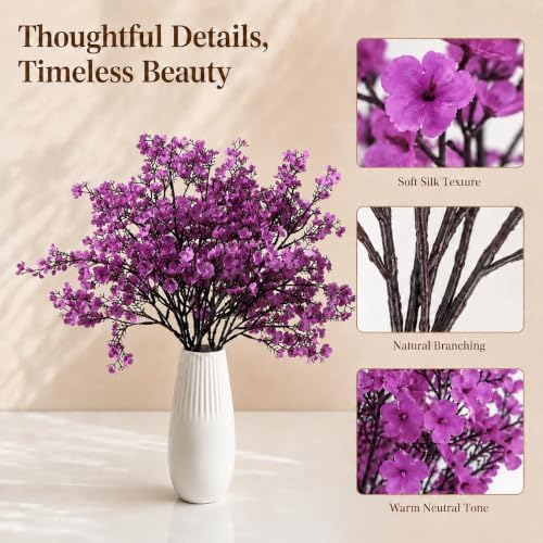 6 Bundles Artificial Lavender Baby’s Breath Flowers in Lavender, alternate view 4