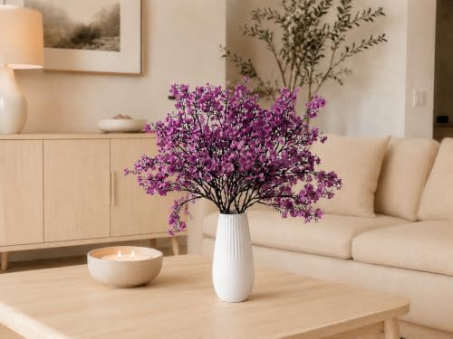 6 Bundles Artificial Lavender Baby’s Breath Flowers in Lavender, alternate view 7