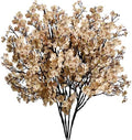 6 Bundles Artificial Light Brown Baby’s Breath Flowers in Light Brown