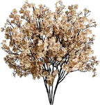 6 Bundles Artificial Light Brown Baby’s Breath Flowers in Light Brown