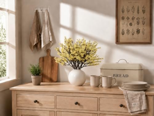 6 Bundles Artificial Light Yellow Baby’s Breath Flowers in Light Yellow, alternate view 5