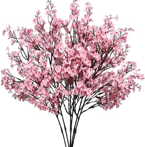 6 Bundles Artificial Pink Baby’s Breath Flowers in Pink