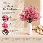 6 Bundles Artificial Pink Baby’s Breath Flowers in Pink, alternate view 2