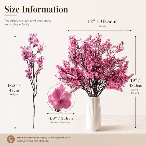 6 Bundles Artificial Pink Baby’s Breath Flowers in Pink, alternate view 3