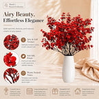6 Bundles Artificial Red Baby’s Breath Flowers in Red, alternate view 2
