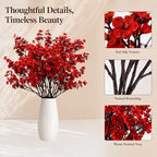 6 Bundles Artificial Red Baby’s Breath Flowers in Red, alternate view 4