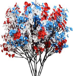 6 Bundles Artificial Red White Blue Baby’s Breath Flowers in Red White Blue