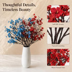 6 Bundles Artificial Red White Blue Baby’s Breath Flowers in Red White Blue, alternate view 4